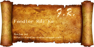 Fendler Réka névjegykártya